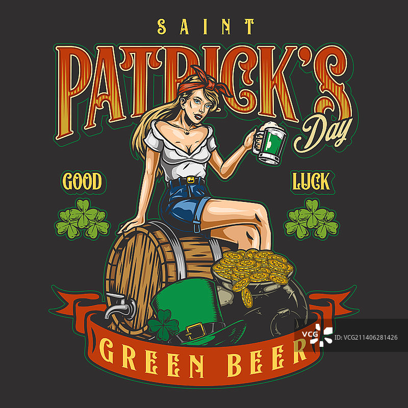 圣帕特里克节彩色宣传单图片素材