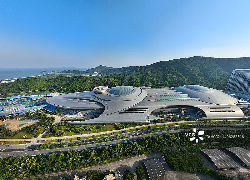 广东省珠海市横琴新区珠海长隆国际海洋度假区航拍图片素材