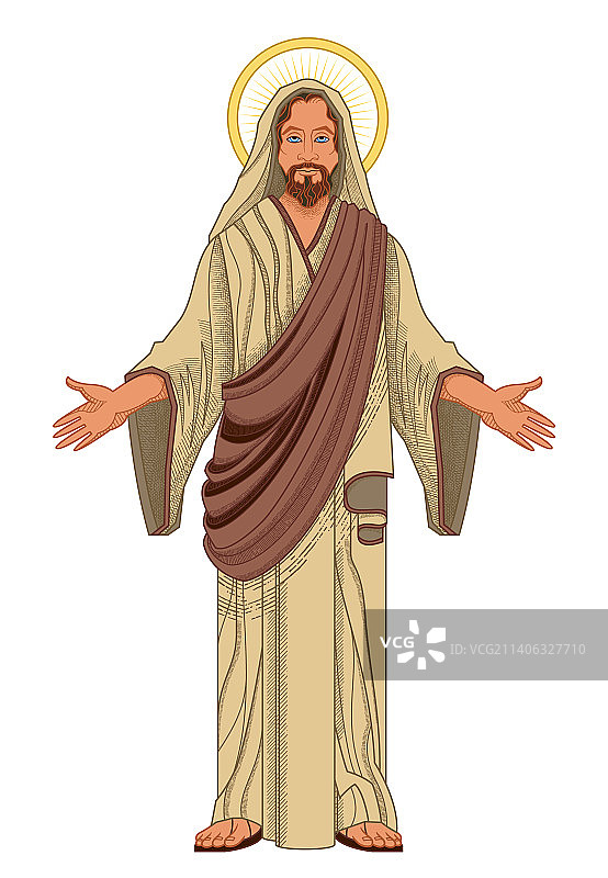 耶稣基督色彩构成图片素材