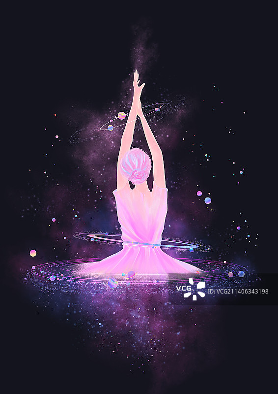宇宙芭蕾少女图片素材