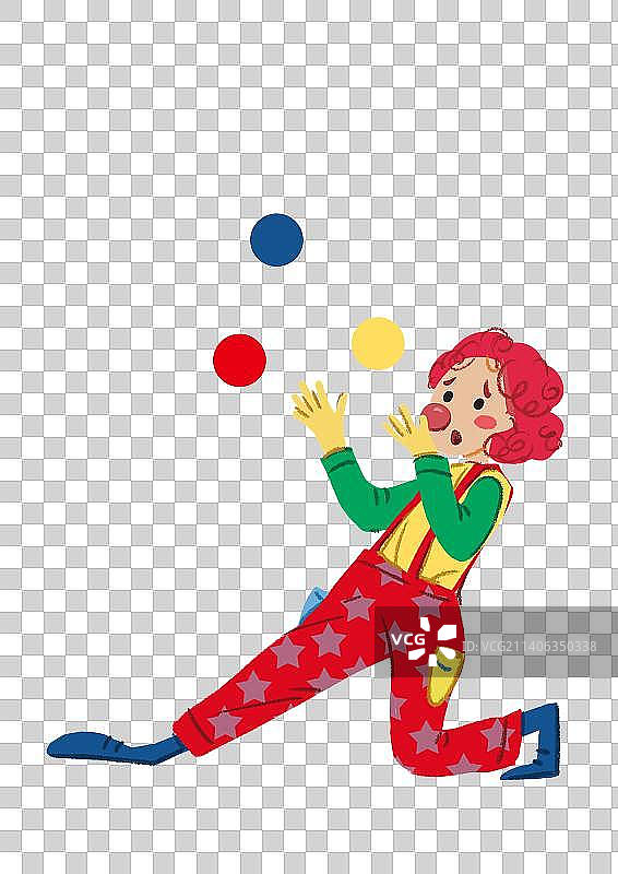 抛球的红发小丑图片素材