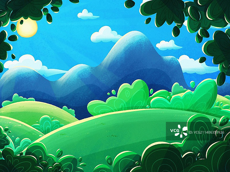 自然风景绘本背景图片素材