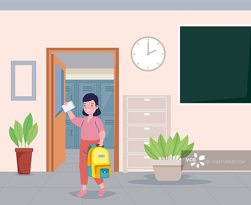 女学生返校图片素材