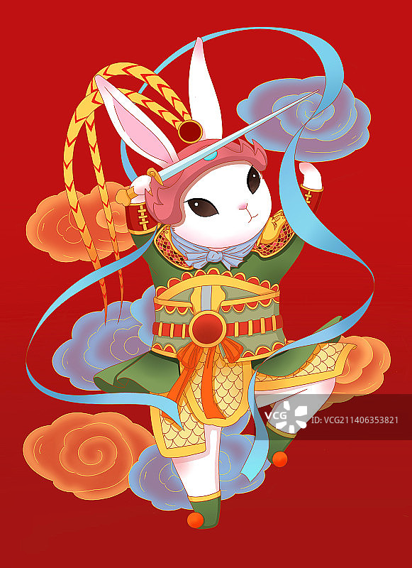 兔子门神图片素材