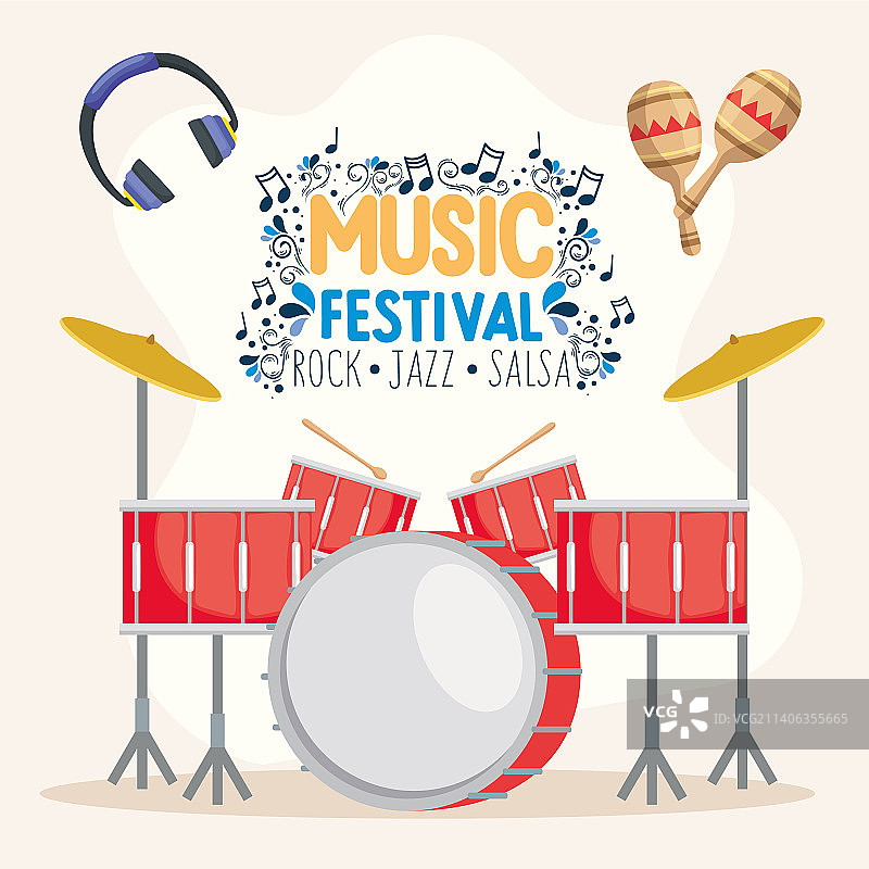 带鼓的音乐节标题设计图片素材