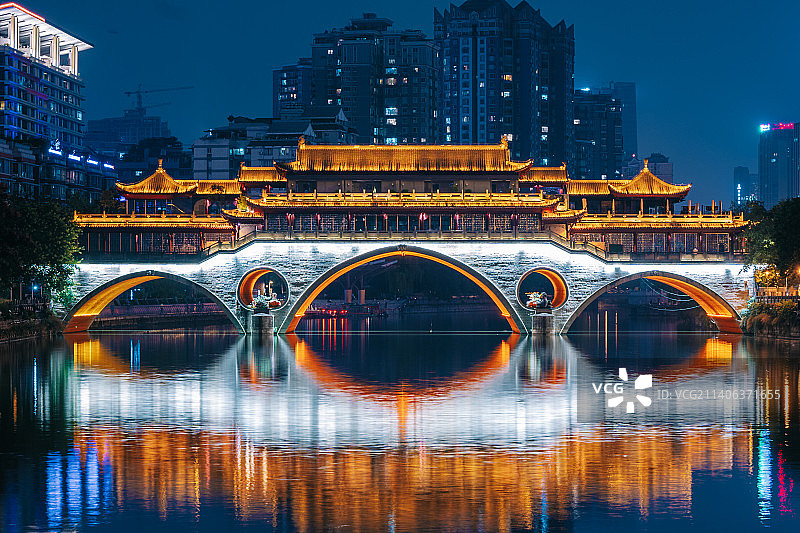 安顺廊桥夜景图片素材