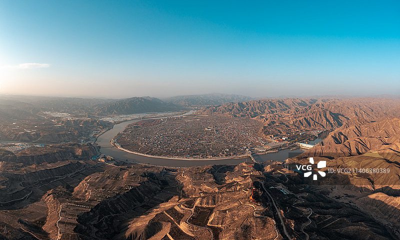 兰州什川镇全景图片素材