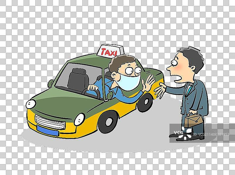 疫情下的出租车司机与乘客图片素材
