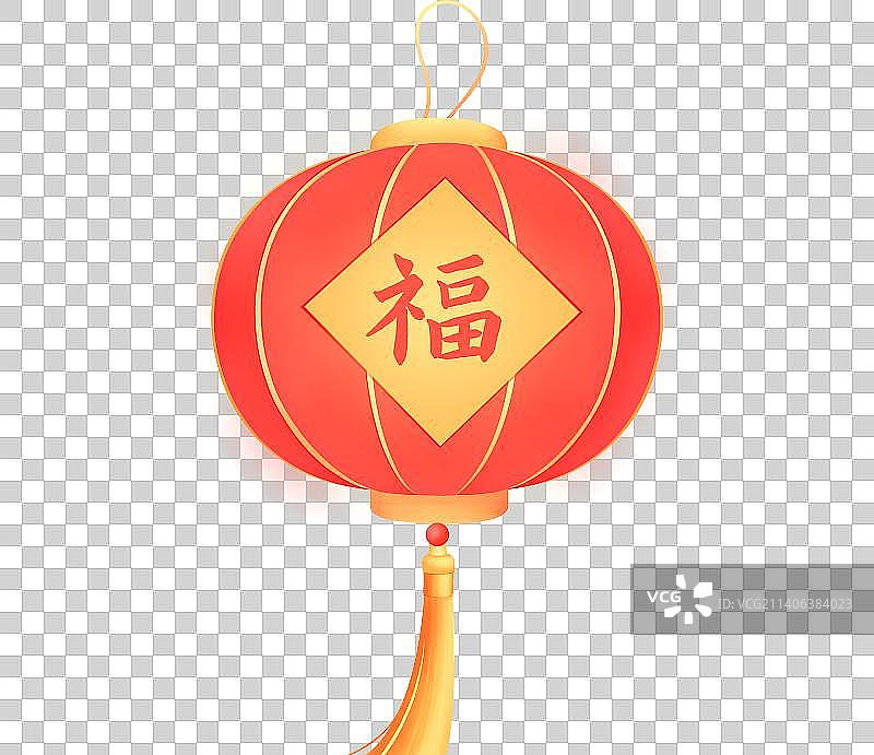 带福字的大红灯笼插画元素，新年春节元宵节灯谜小年元旦海报，新春佳节张灯结彩金融宣传广告传统节日图片素材