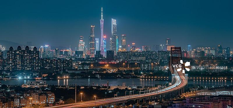 广州塔与新光大桥图片素材