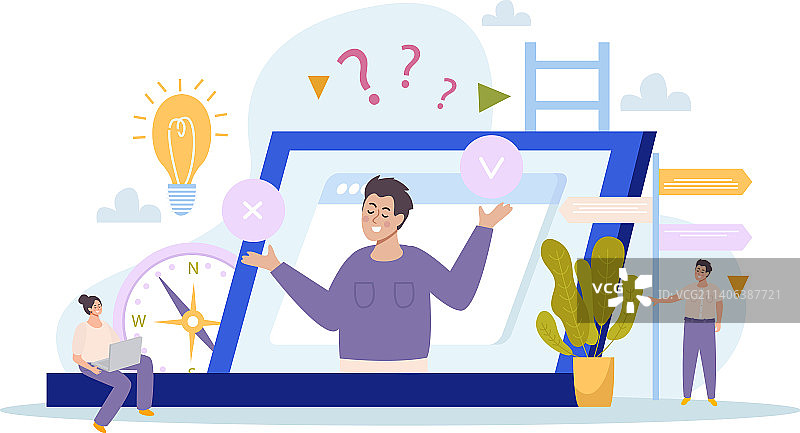 未来职业搜索扁平设计图片素材