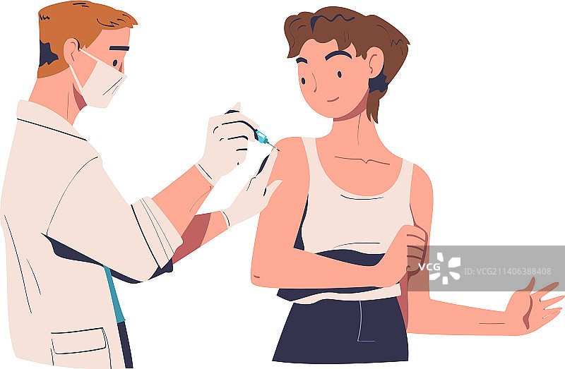 为女性接种疫苗图片素材