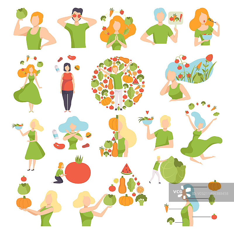 健康男女的素食主义图片素材
