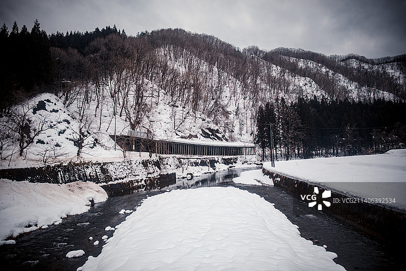 日本北海道的冬季景色图片素材