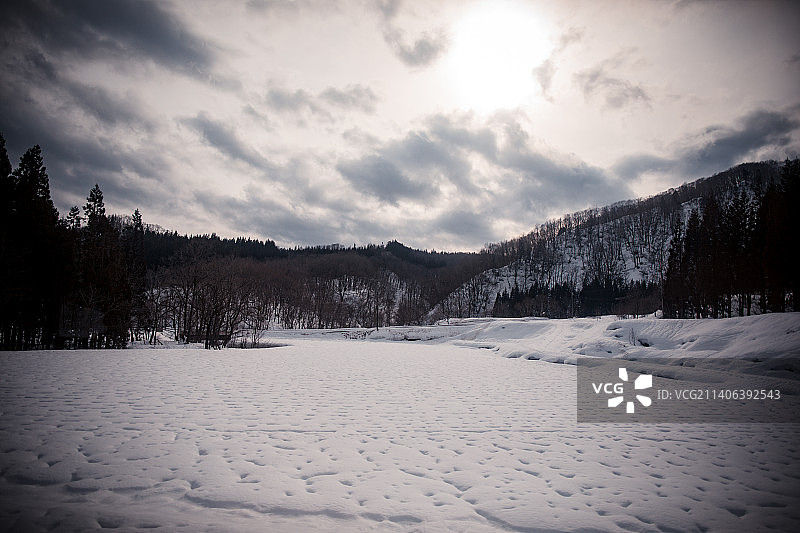 日本北海道的冬季景色图片素材