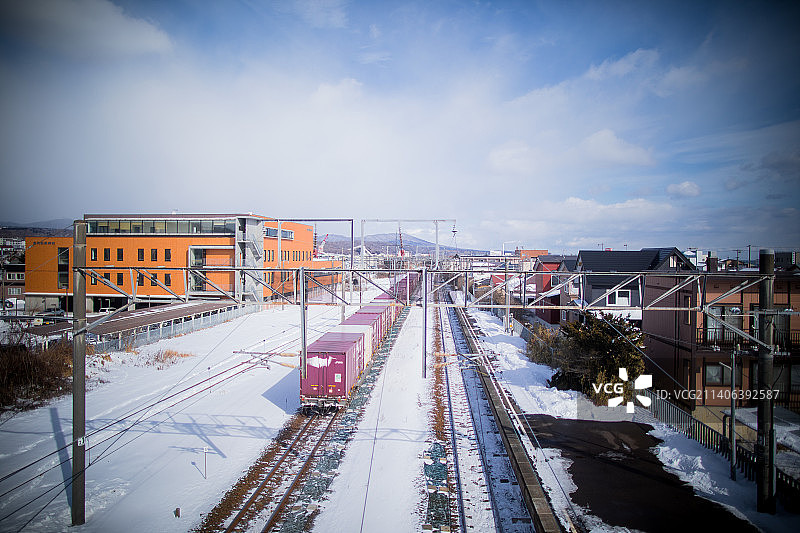 日本北海道的冬季景色图片素材