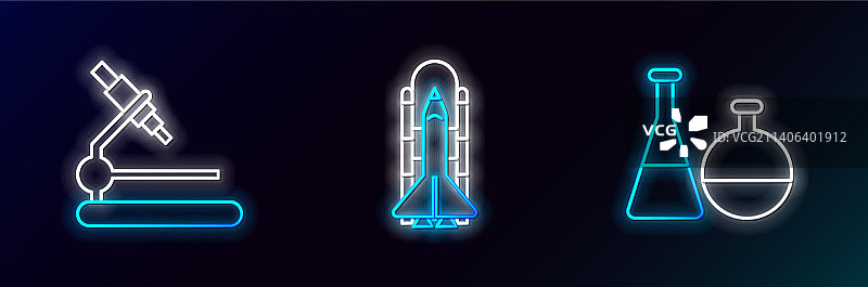 设置线试管和烧瓶化学实验室图片素材