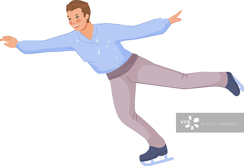男人做花样滑冰冬季运动图片素材