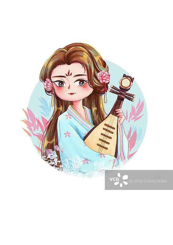 古风Q版少女头像图片素材