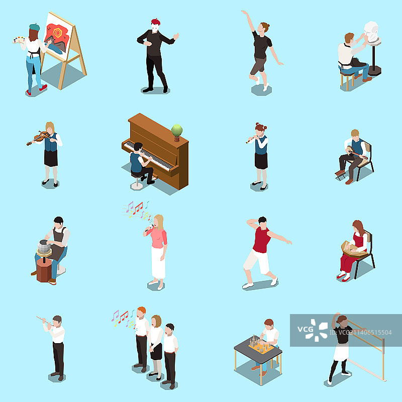 艺术学校等距套装图片素材