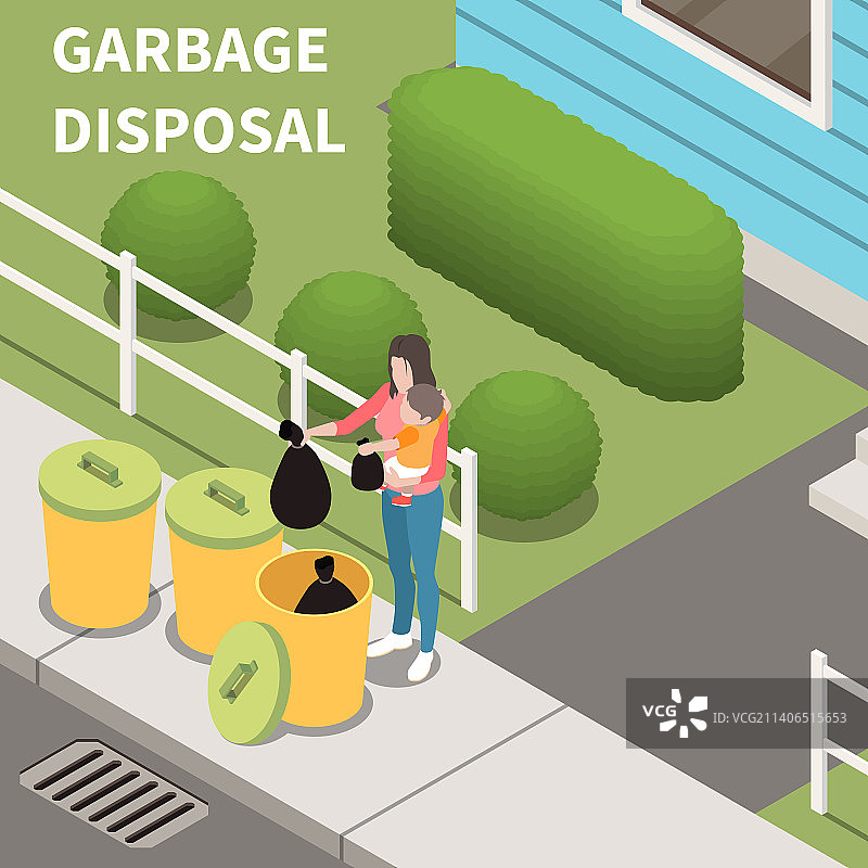 2.5D垃圾处理装置背景图片素材