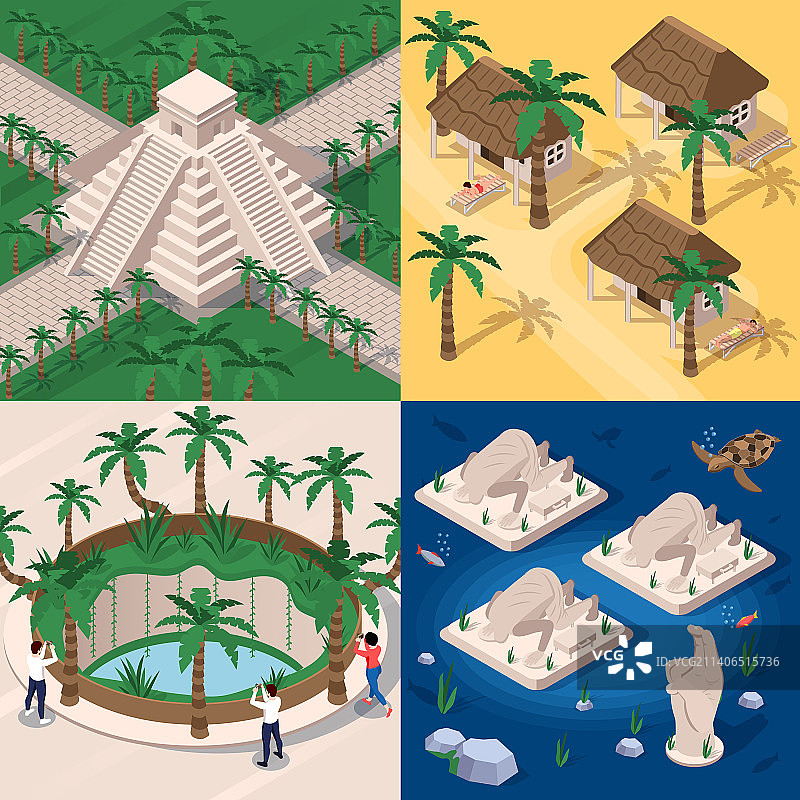 尤卡坦半岛旅游方形构图图片素材