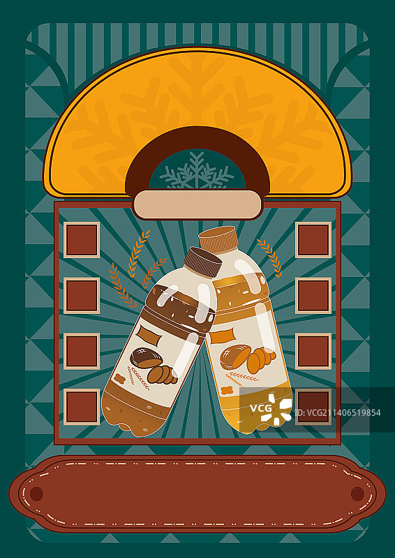 【矢量】复古港风包装图片素材