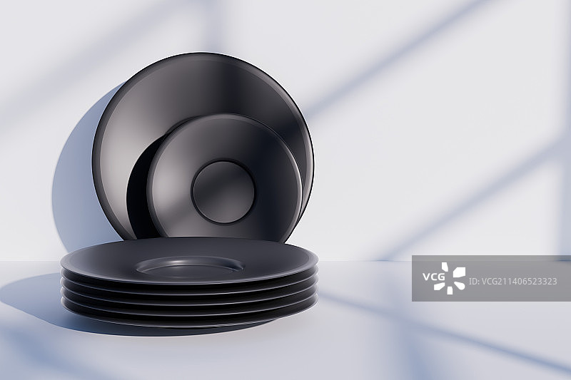 3D渲染的餐盘餐具组合图片素材