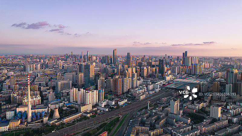 航拍城市天际线风光图片素材