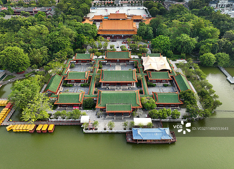 广东省珠海市香洲区圆明新园航拍图片素材