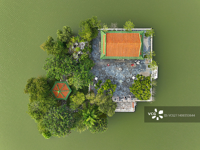 广东省珠海市香洲区圆明新园航拍图片素材