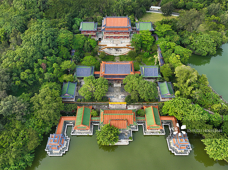 广东省珠海市香洲区圆明新园航拍图片素材