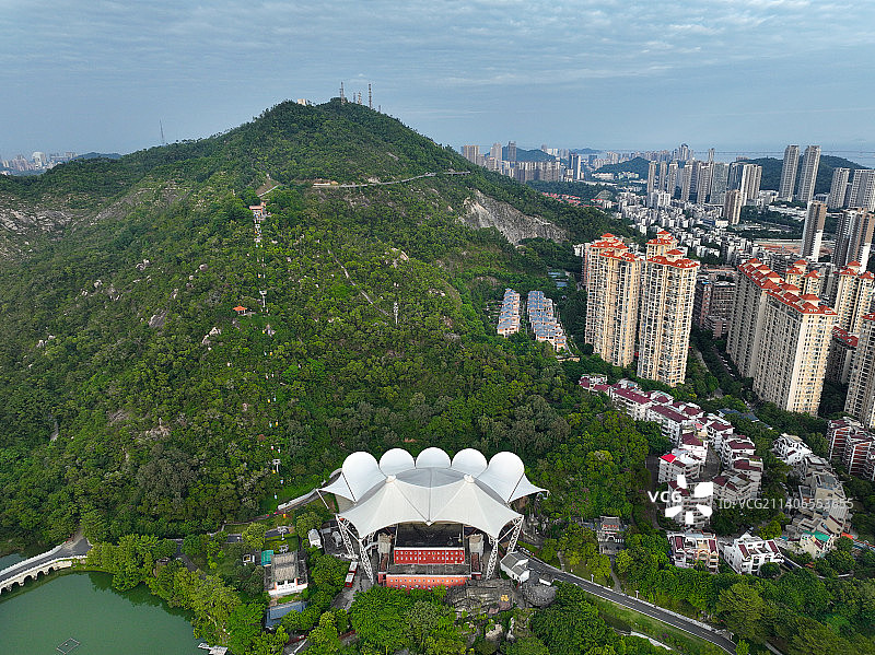 广东省珠海市香洲区圆明新园航拍图片素材