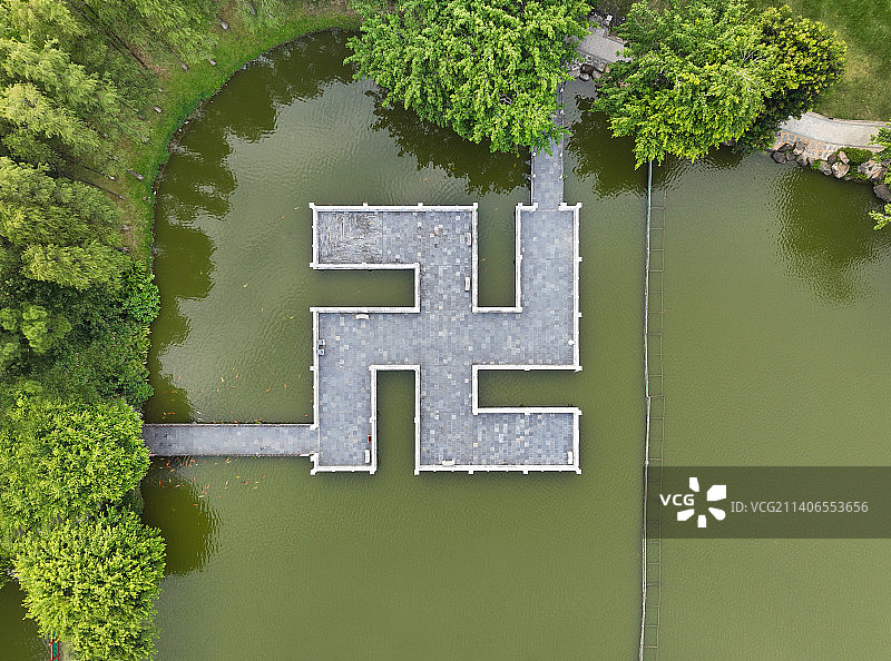 广东省珠海市香洲区圆明新园航拍图片素材