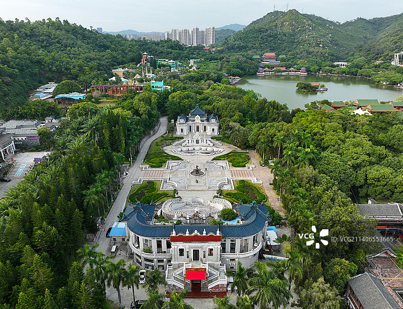 广东省珠海市香洲区圆明新园航拍图片素材