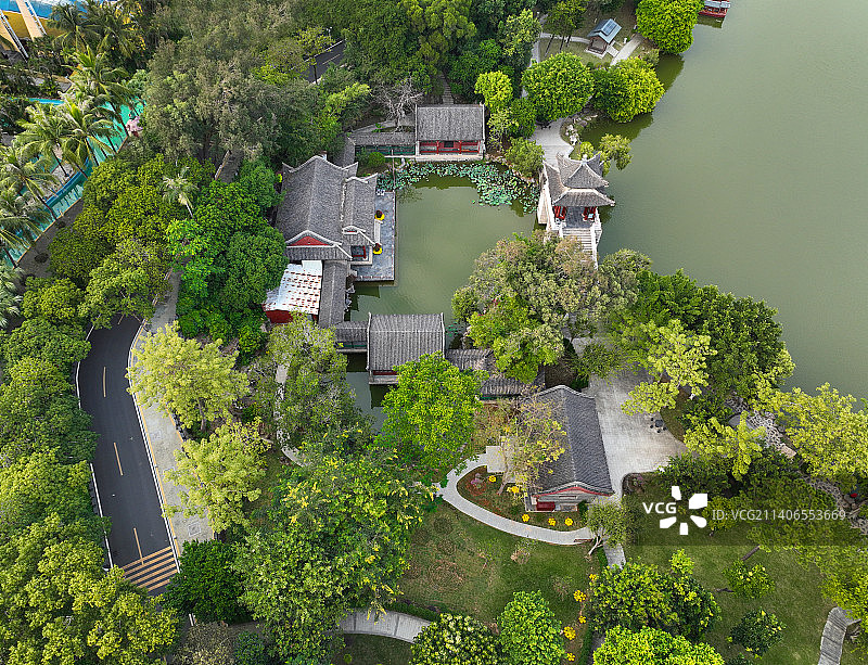 广东省珠海市香洲区圆明新园航拍图片素材
