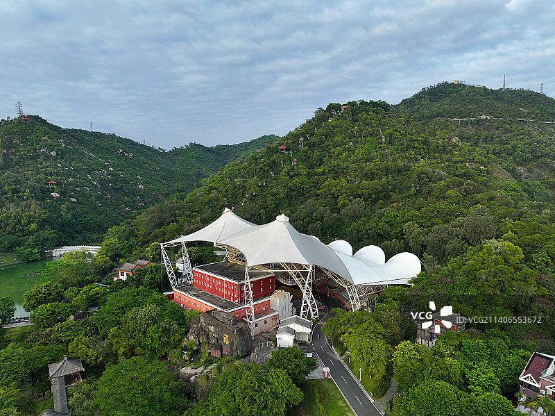 广东省珠海市香洲区圆明新园航拍图片素材