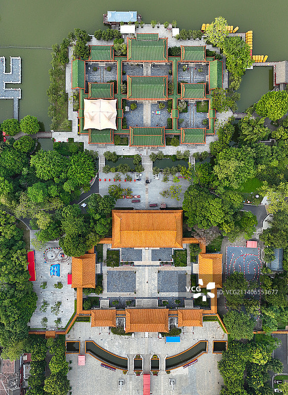 广东省珠海市香洲区圆明新园航拍图片素材