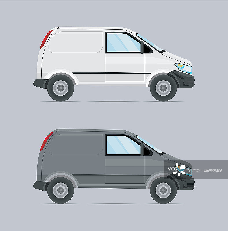 灰色和白色货车模型图片素材