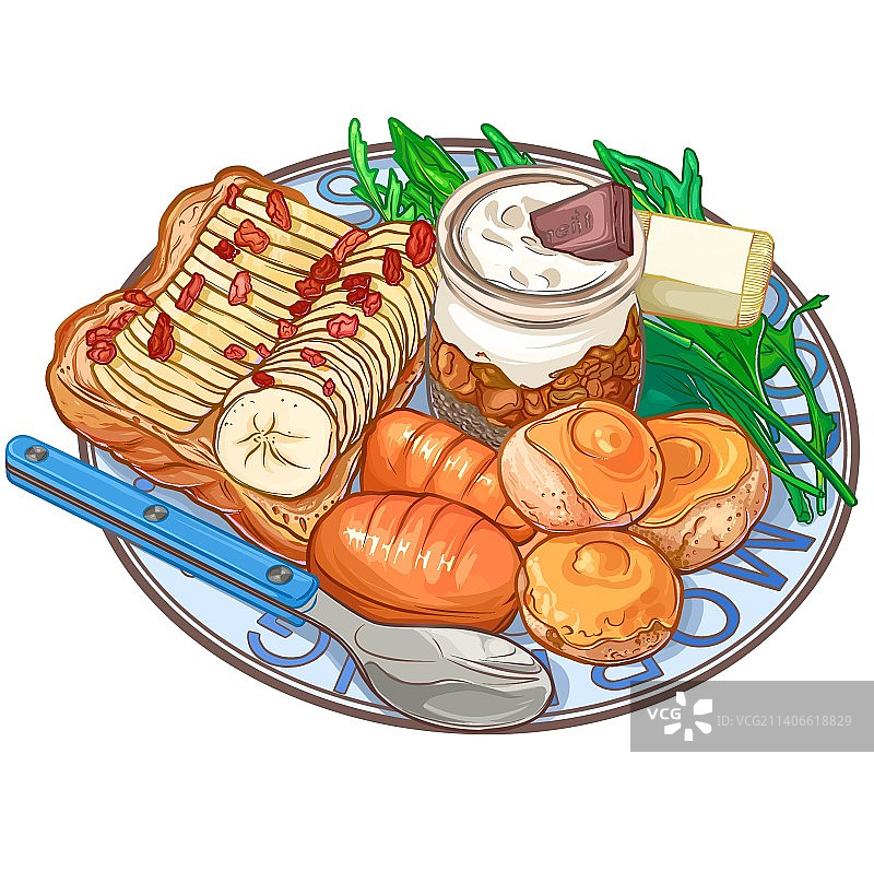 线稿风食物插画 海报 菜单设计图片素材