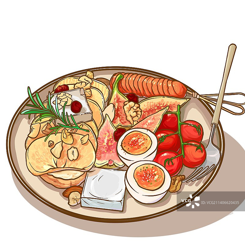 线稿风食物插画 海报 菜单设计图片素材