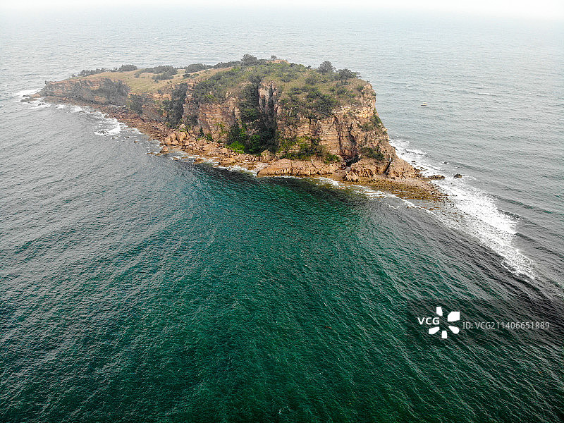 航拍辽宁大连棒棰岛宾馆风景区 小岛屿 海滨旅游度假区图片素材