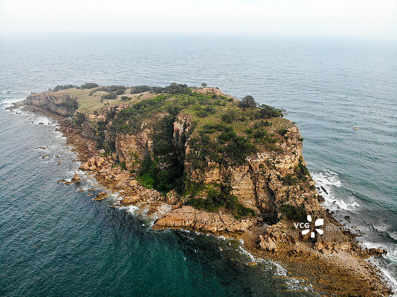 航拍辽宁大连棒棰岛宾馆风景区 小岛屿 海滨旅游度假区图片素材