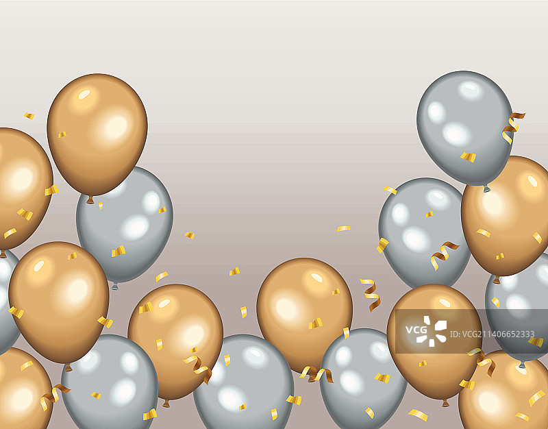 金色银色氦气球图片素材