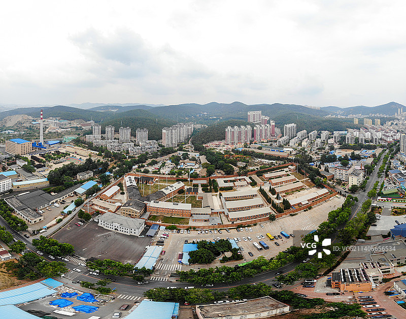 航拍辽宁省大连市旅顺口区旅顺日俄监狱旧址博物馆 历史文物原址展览图片素材