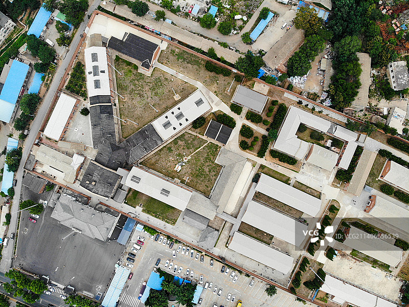 航拍辽宁省大连市旅顺口区旅顺日俄监狱旧址博物馆 历史文物原址展览图片素材