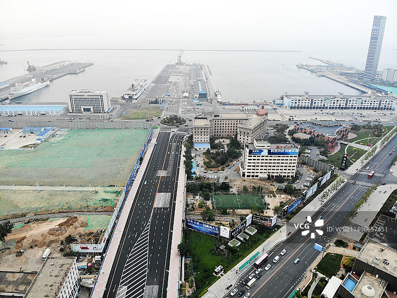 航拍辽宁大连港 港口码头 海港风光图片素材