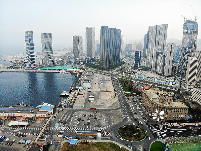 航拍辽宁大连港 港口码头 海港风光图片素材