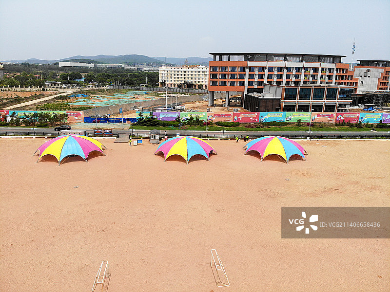 航拍辽宁大连金石滩黄金海岸 金石滩国家旅游度假区黄金海岸东部浴场 海滩沙滩图片素材