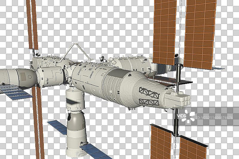 梦天试验舱和问天试验舱与天和核心舱组成中国空间站图片素材